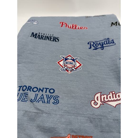 POTTERY BARN TEEN MLB National League Baseball Logo FULL Flat Sheet - Picture 2 of 7